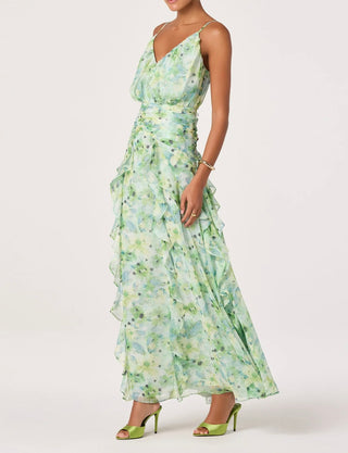 ASTR The Label Brianna Ruffle Chiffon Maxi Dress