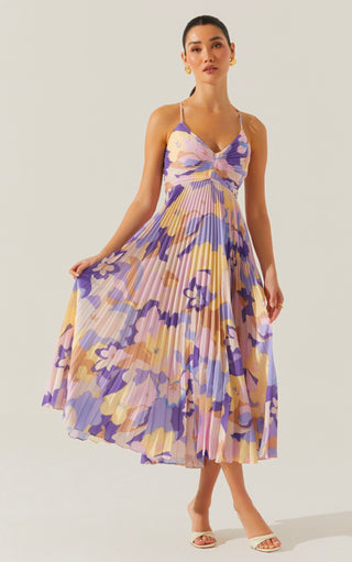 ASTR The Label Blythe Maxi Dress in Purple Multi