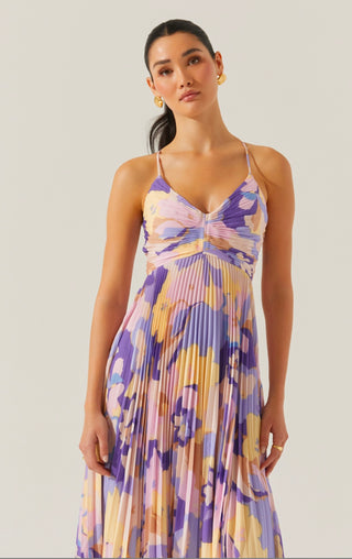 ASTR The Label Blythe Maxi Dress in Purple Multi