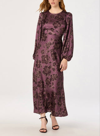 ASTR The Label Quinn Dress in Plum Floral