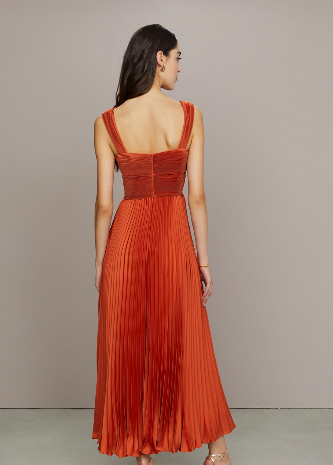 amur gisella midi dress Amur Women's Gisella Midi Dress, Burnt Terracotta, 0 at Amazon Women's Clothing store