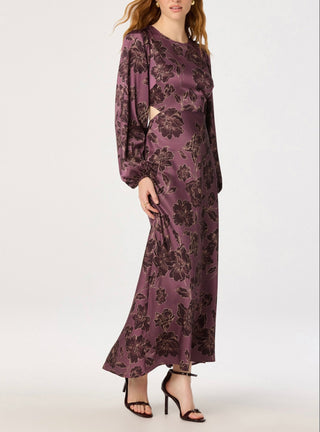 ASTR The Label Quinn Dress in Plum Floral