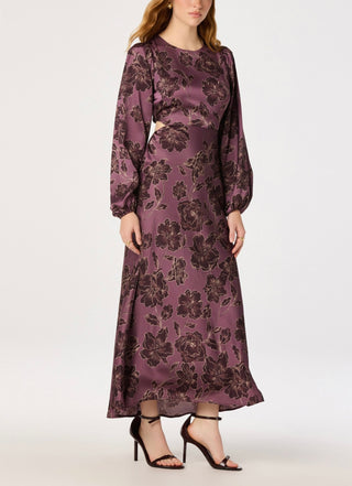 ASTR The Label Quinn Dress in Plum Floral