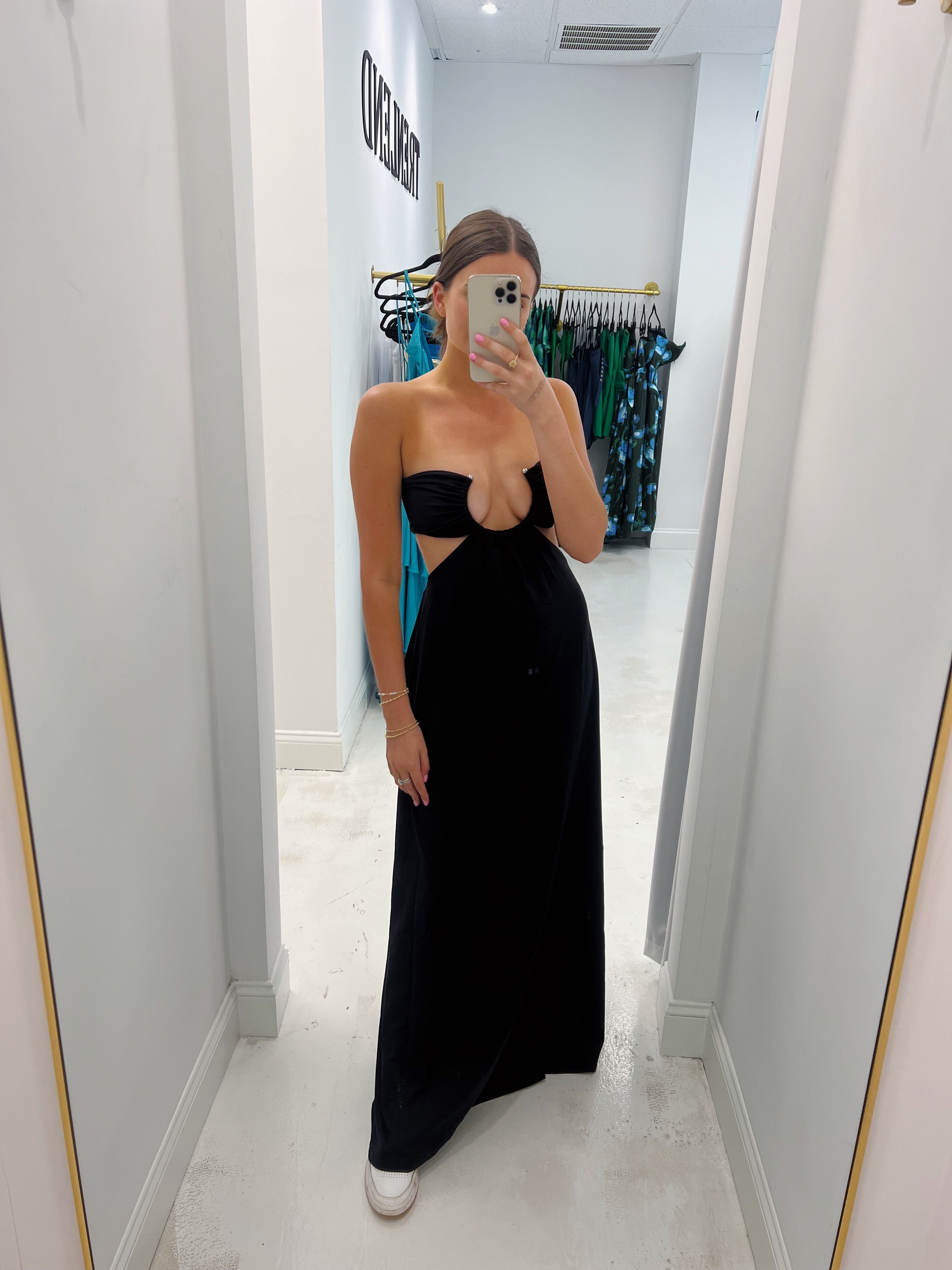 Susana Monaco U Wire Cutout Maxi in Black TrenLend Susana Monaco U Wire Cutout Maxi in Black TrenLend