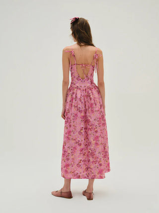 For Love and Lemons Blurred Rose Midi Dress