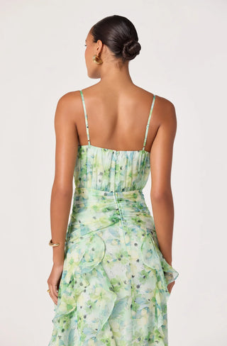 ASTR The Label Brianna Ruffle Chiffon Maxi Dress