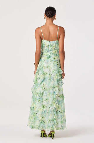 ASTR The Label Brianna Ruffle Chiffon Maxi Dress