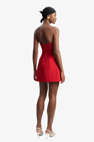 Bardot Karoline Hourglass Mini Dress in Deep Red