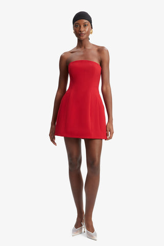 Bardot Karoline Hourglass Mini Dress in Deep Red