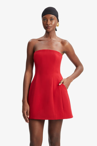 Bardot Karoline Hourglass Mini Dress in Deep Red