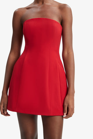 Bardot Karoline Hourglass Mini Dress in Deep Red