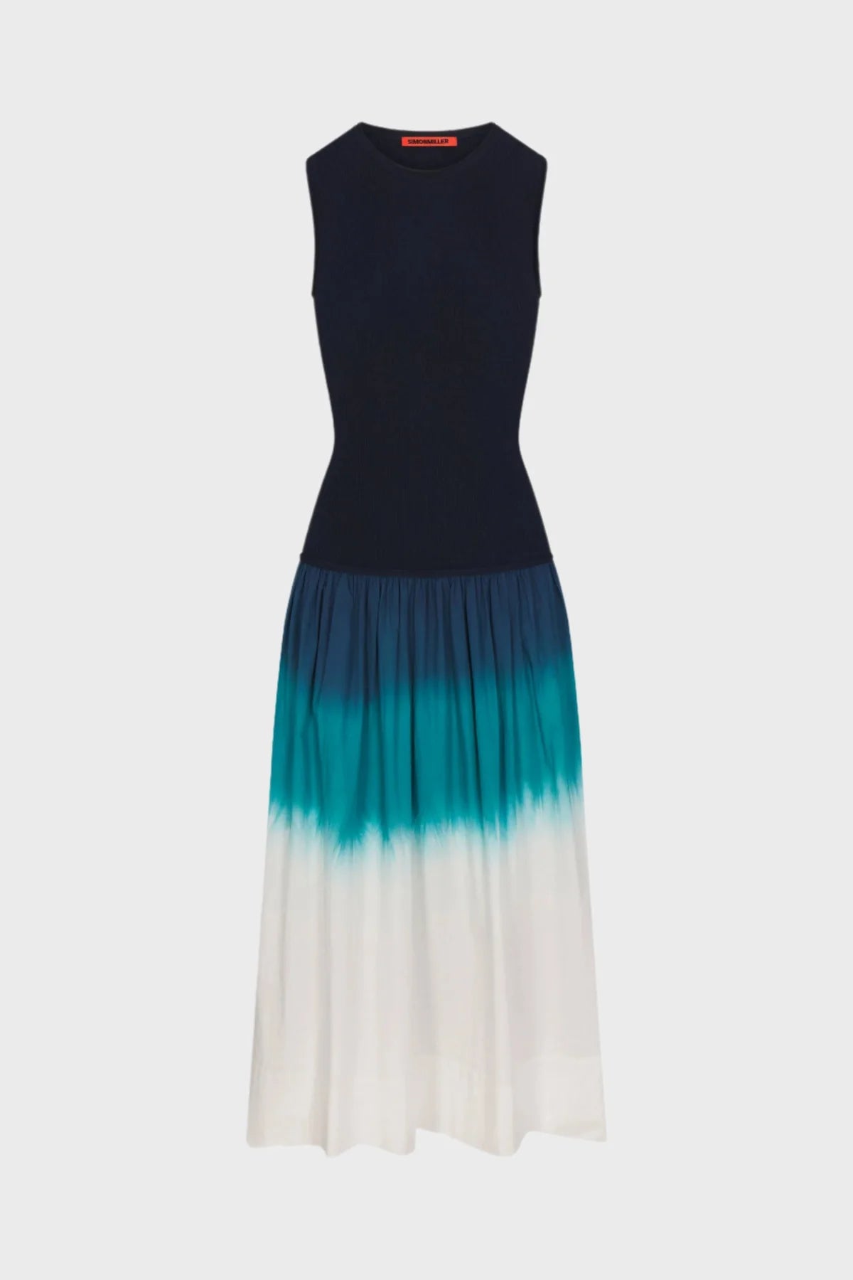 Simon Miller Novo Knit Combo Dress in Macadamia/Blue Dye TrenLend Simon Miller Novo Knit Combo Dress in Macadamia/Blue Dye TrenLend