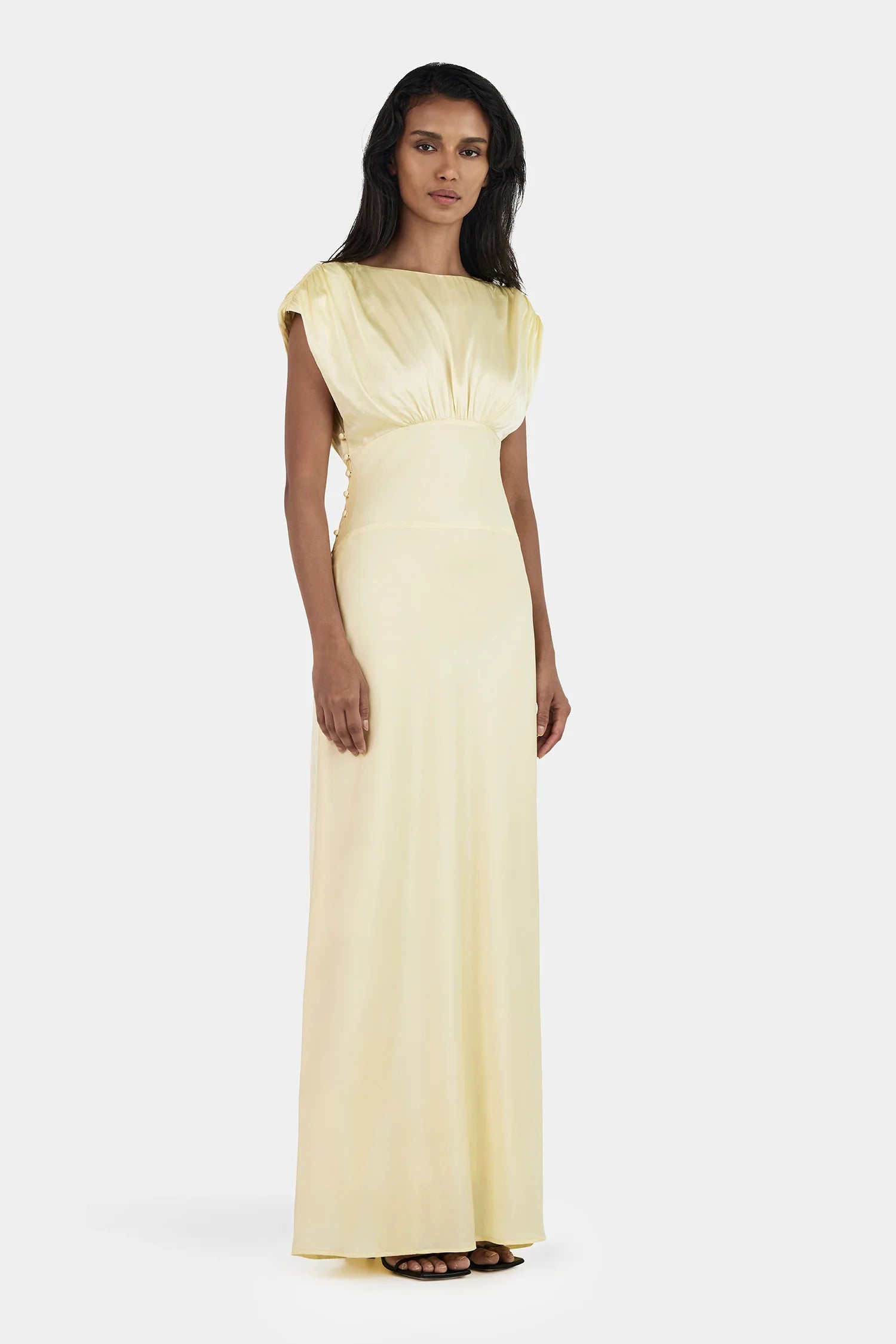 hansen and gretel silk dress Stephanie Silk Lace Maxi Dress by Hansen & Gretel in Yellow, Size: XL at Anthropologie