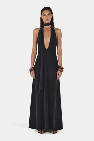 Hansen & Gretel Rae Maxi Dress in Charcoal