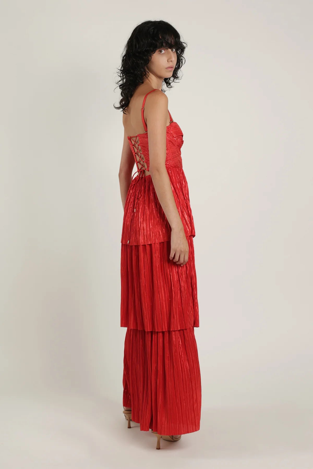 alpha pleated knit layered maxi dress by sabina musayev Alpha Dress Jade Allen Boutique