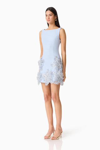 Elliatt Skye Embellished Mini Dress in Blue