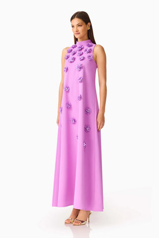 Elliatt Solenne Halter Maxi Dress in Purple