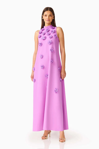 Elliatt Solenne Halter Maxi Dress in Purple