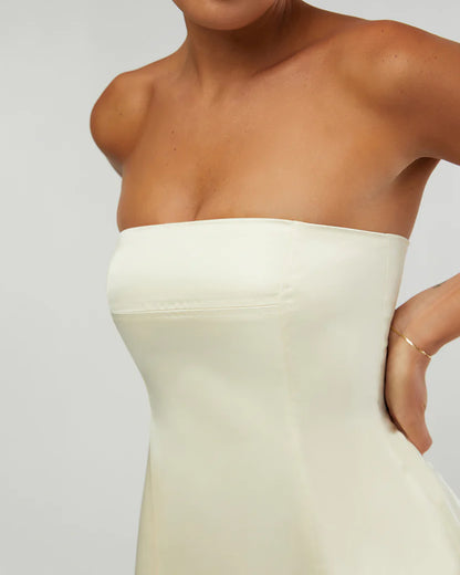 WeWoreWhat Strapless Peplum White Mini Dress