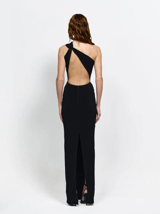 Effie Kats Atlas Gown in Black