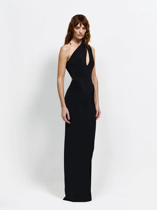Effie Kats Atlas Gown in Black