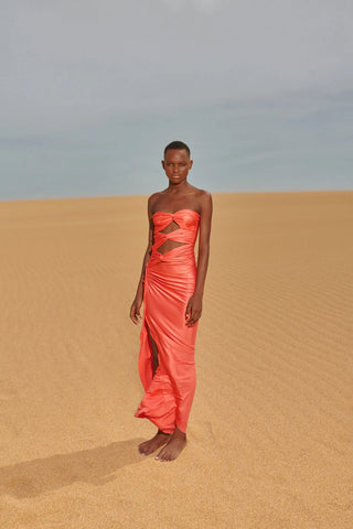 Woman wearing the Baobab Vera Maxi Dress