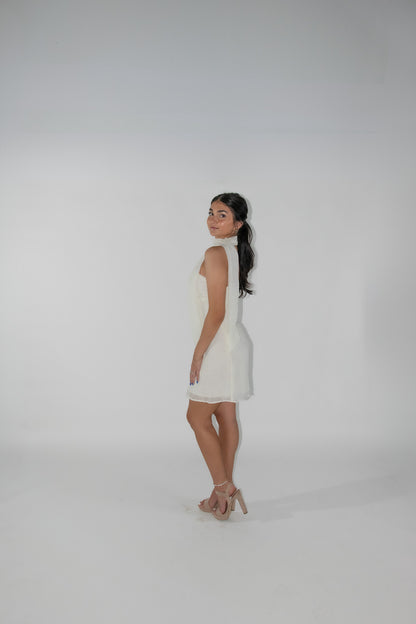 Bailey Rose Floral Jacquard Mini Dress w/ Scarf
