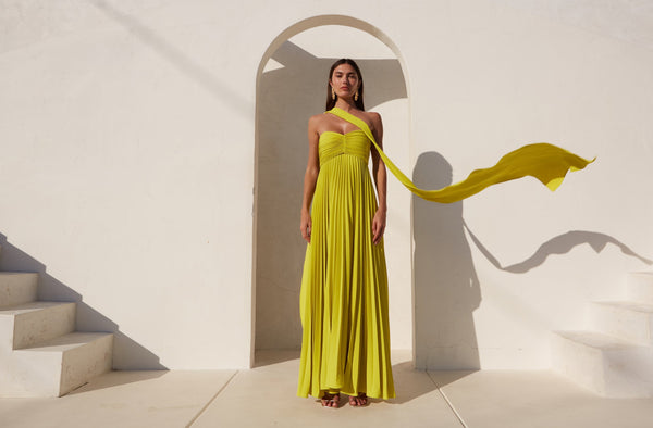 daphne maxi dress nbd Delfi Collective Daphne Dress in Chartreuse – TrenLend