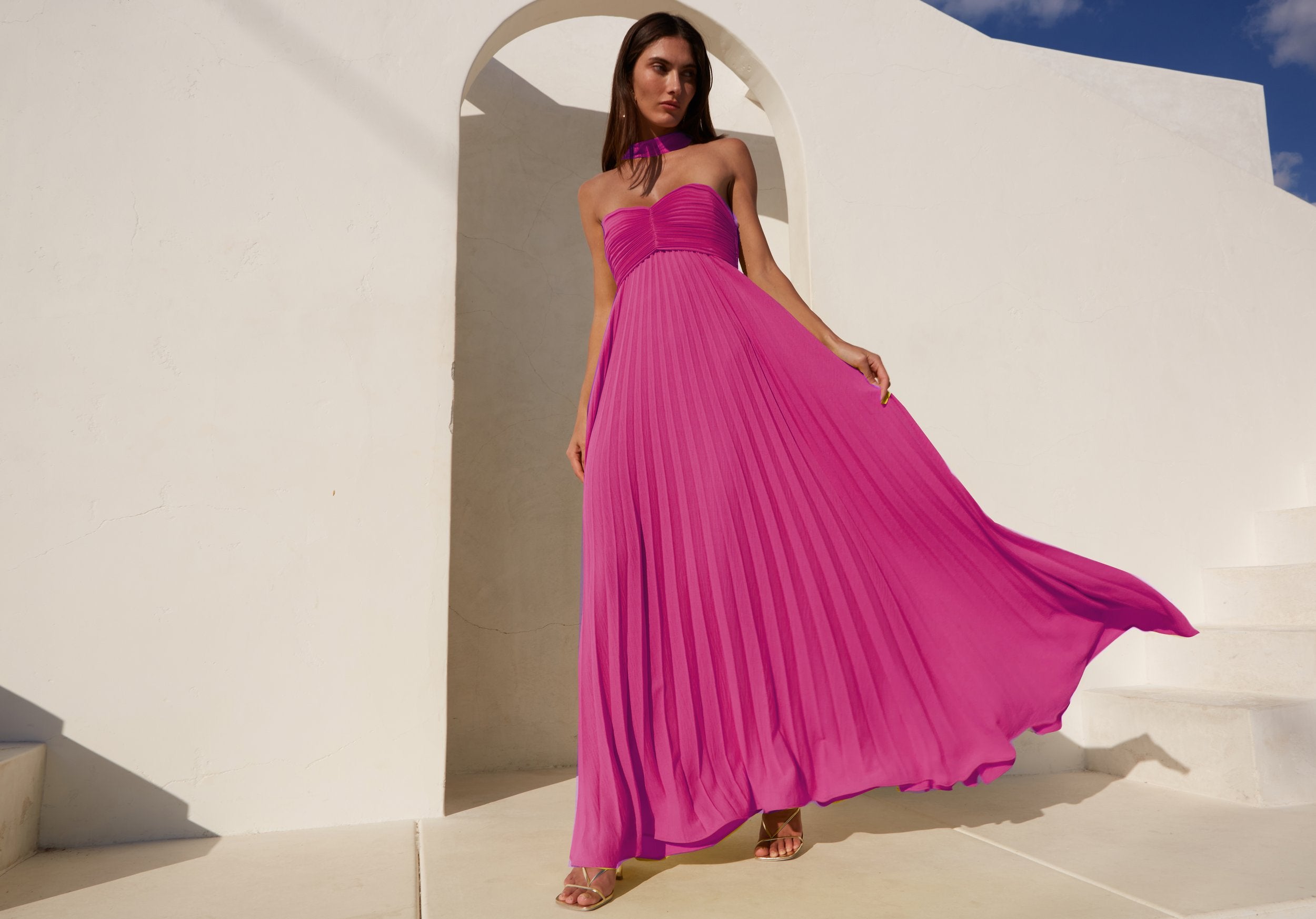 Delfi Collective Daphne Dress in Hot Pink – TrenLend Delfi Collective Daphne Dress in Hot Pink – TrenLend