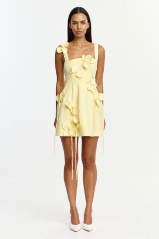 Acler Reeve Mini Dress in Lemon Zest