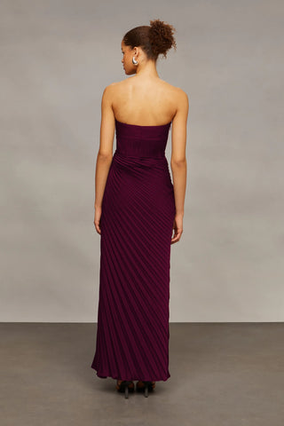 Amur Joyceann Sweetheart Gown in Pinot Noir