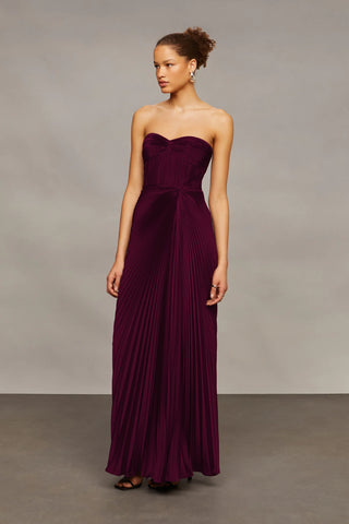Amur Joyceann Sweetheart Gown in Pinot Noir