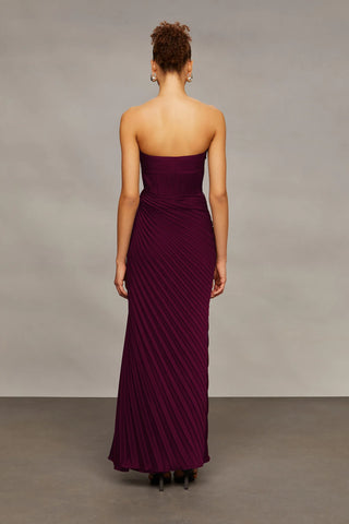 Amur Joyceann Sweetheart Gown in Pinot Noir