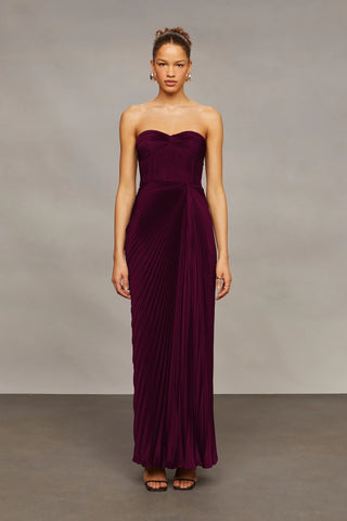 Amur Joyceann Sweetheart Gown in Pinot Noir