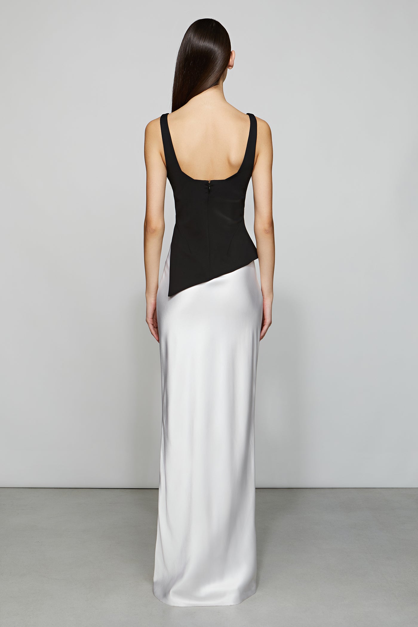 kamila satin maxi dress Alex Marie Camila Stretch Satin Asymmetrical One Shoulder Metal Loop Strap A-Line Maxi Dress, Womens, 18, Black