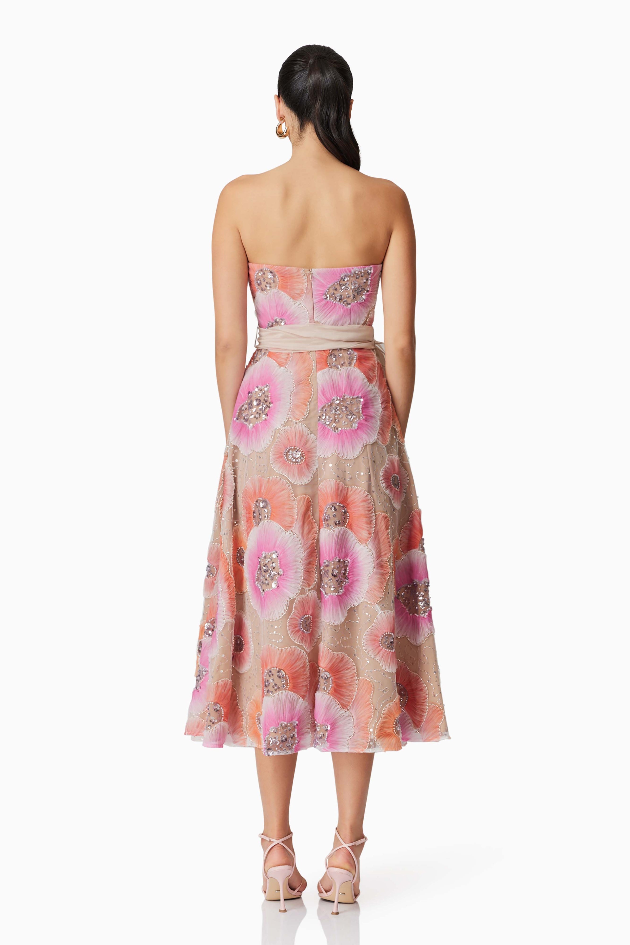 brittany floral midi dress in pink The Brittany