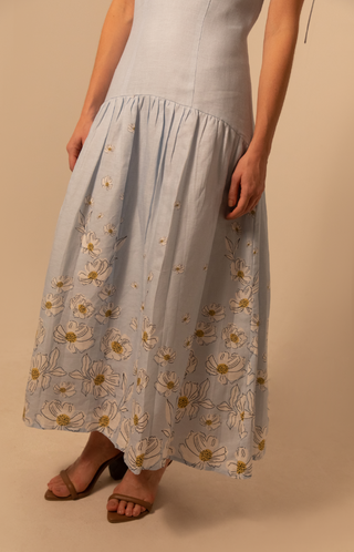 Kleid Aisha Maxi in Daisy Blue