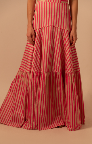 Kleid Iris Maxi in Magenta Stripe