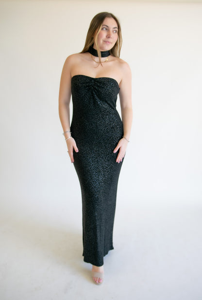 Jessica Mclintock x Gunne Sax Vintage Shimmer Black Gown